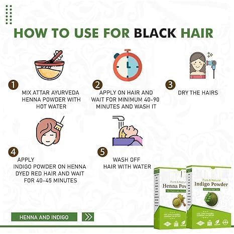 SS Natural Dye For Black Hair (Henna Powder, Indigo Powder Combo Pack) (200g+200g = 400g)