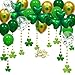 St Patricks Day Garland and Balloon Kit Saint Patricks Party Decorations Shamrock Clover Garland Banner Streamer Backdrop Hanging Decoration for Spring Birthday Baby Shower Irish Parties Supplies