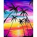 DIY 5D Diamond Painting by Number Kit,Crystal Rhinestone Diamond Embroidery Paintings Cross Stitch for Home Wall Decor Rainbow Coconut Tree,11.8 x 15.7 inch