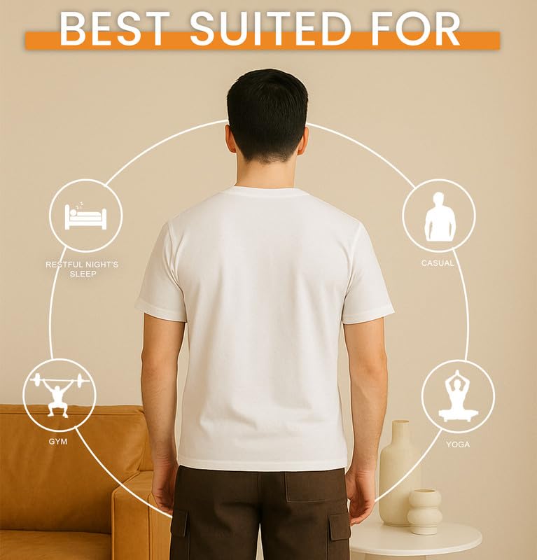 Image of Sleepynuts Men's Regular Fit Round Neck Half Sleeves Solid Casual Wear T-Shirt