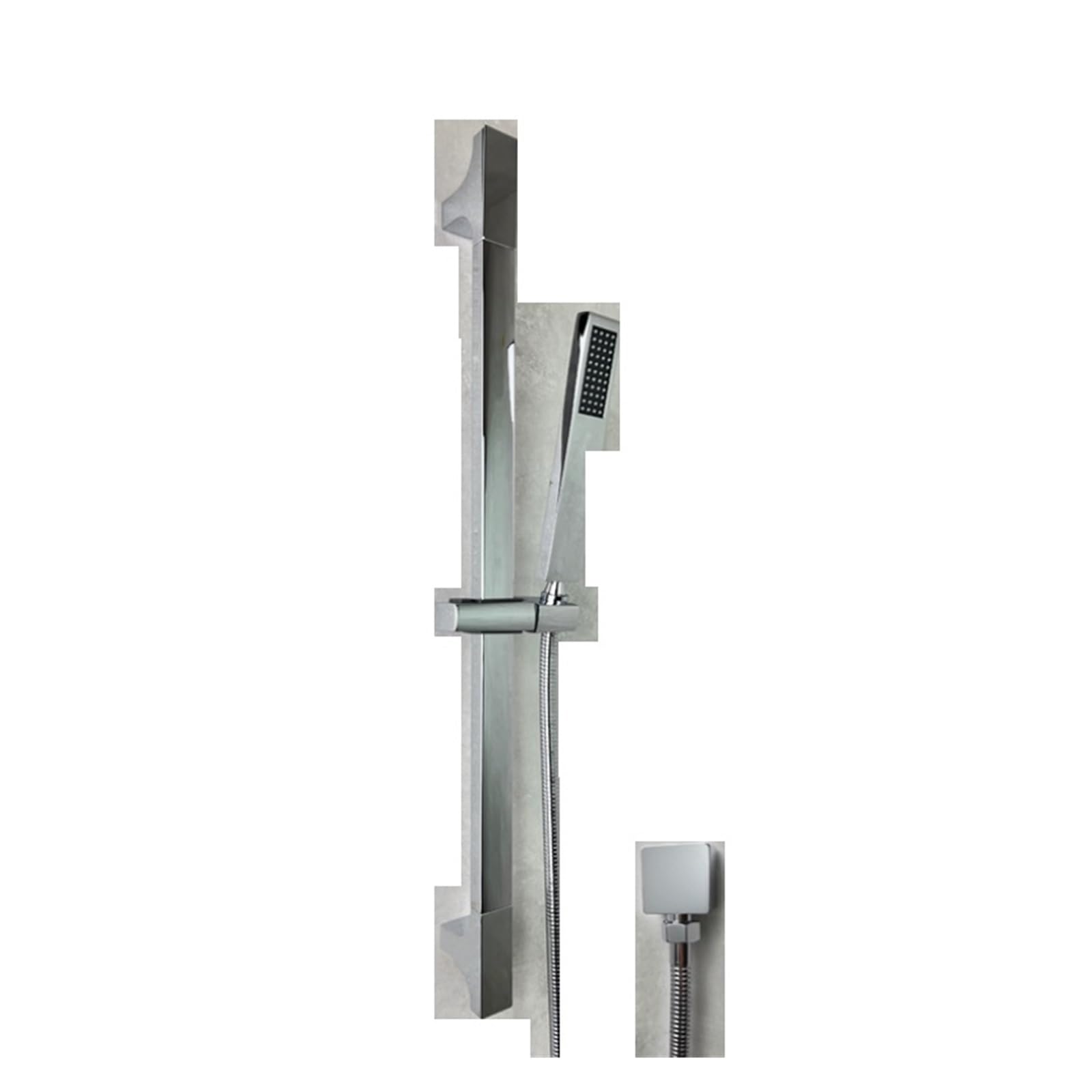 Barre de douche anti-corrosion en acier avec douchette laiton chrome
