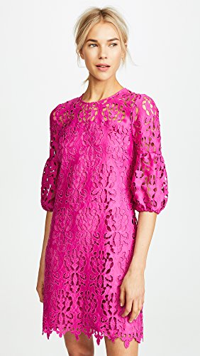 Shoshanna Women's Vina Three Squarter Sleeve Shift Dress, Magenta, 0 #TOP1