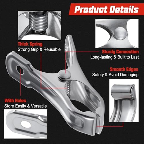 Pinzas de resorte de jardín LEONTOOL de acero inoxidable duradero con mango ergonómico 5