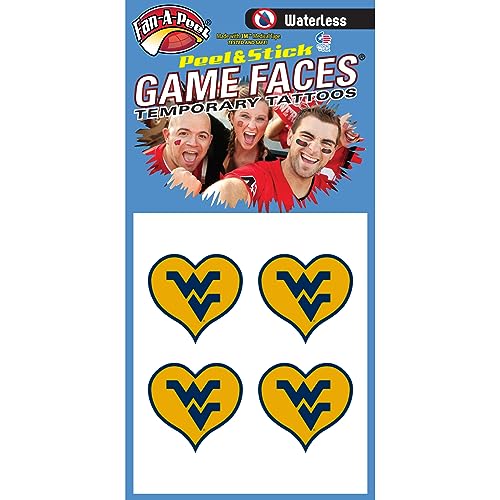 Football Fanatics NCAA West Virginia Mountaineers 4-Pack I Love My U Temporary Tattoos