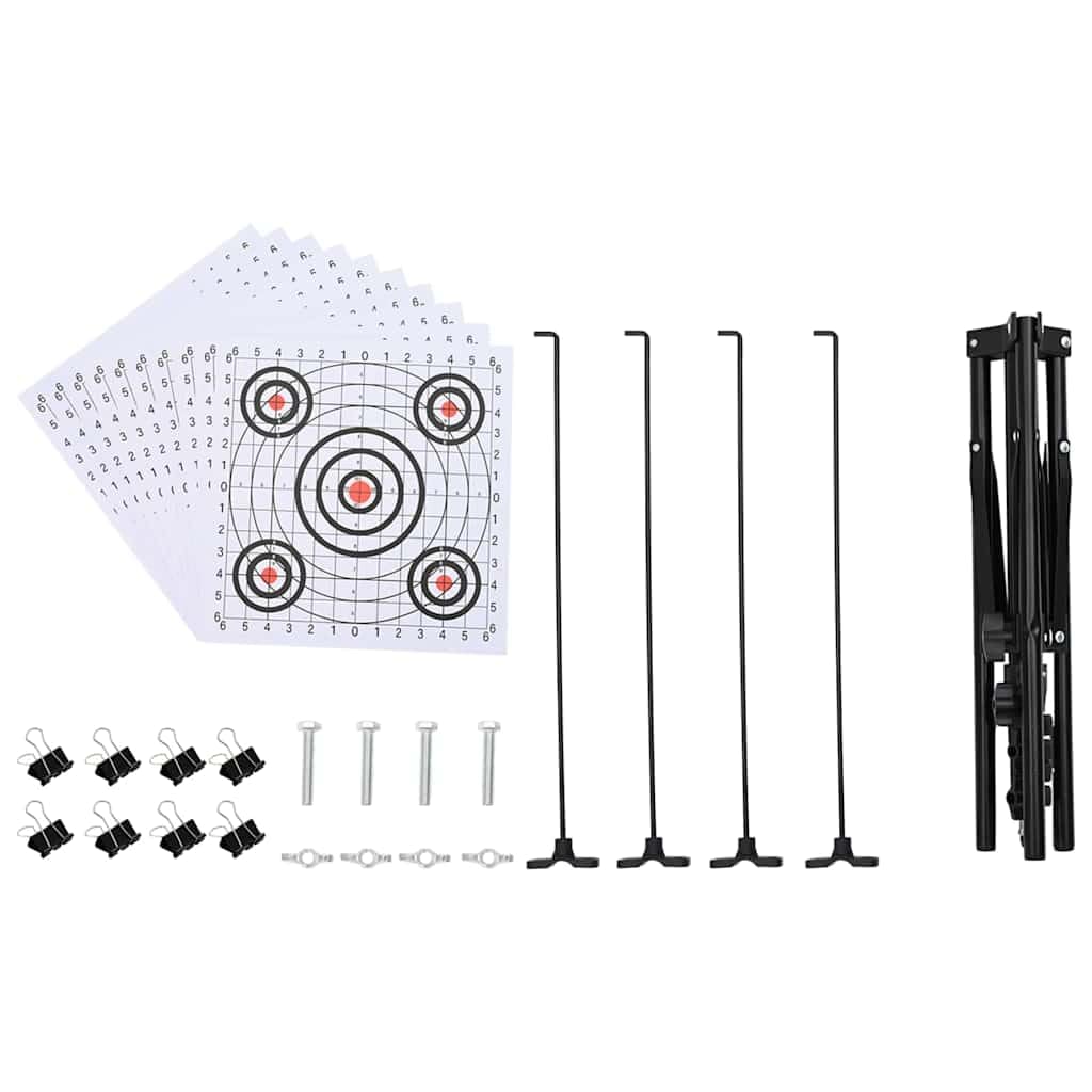 Supporto per bersaglio per esterni, 82,5 x 51 x 150 cm, in metallo, pieghevole, regolabile in altezza