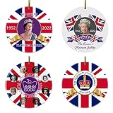 Queen Elizabeth II Platinum Jubilee 70 Commemorative Ornaments - Christmas 2022 Hanging Ornament, 3'