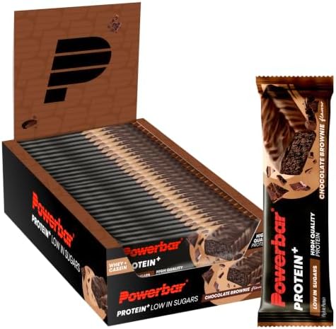 Protein Plus - Low Sugar - Chocolate-Brownie - 30x35g - Bars with only 107 calories - Fitness bars with fibre