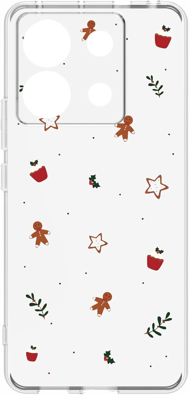 Şeffaf Silikon Kılıf, Noel Baskılı, Kamera Korumalı, S19 Max Pro S Zoom ile Uyumlu