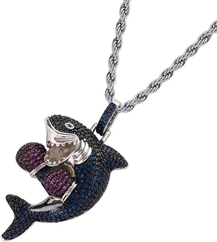 Cool Animals Pendant Hip Hop Iced Out Full Cubic Zircon Pendant Necklace Chain for Men Women