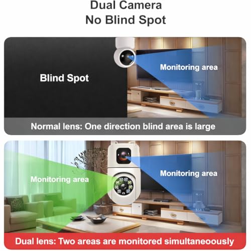 Image of Outdoor PTZ WiFi Security Camera, Dual Lens HD CCTV with Full Colour Night Vision, IP66 Weatherproof, AI Human Detection, Two-Way Audio, Pan Tilt Zoom Control