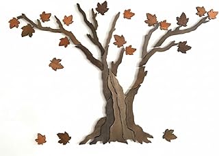 Sustainable Solid Pine Wood Maple Tree Wall Art – Handcrafted 3D Artisan...