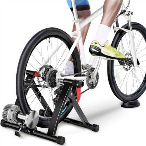Bike Trainer Stand Indoor Bicycle Stand with Noise Reduction Magnetic Stationary Stand fits for 26-28inch, 700C Wheel