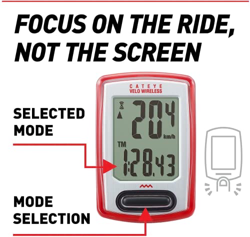 Cat Eye - Velo Wireless Bike Computer, Red #TOP2