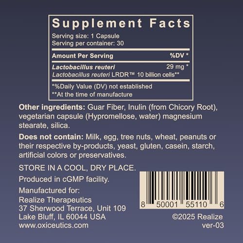 Image of MyReuteri 10 Billion CFU Probiotic - Foundational-Strength L. reuteri LRDR + FOS Prebiotic - by Dr. William Davis - Makes Yogurt-Like Superfood - 30 Veg Capsules