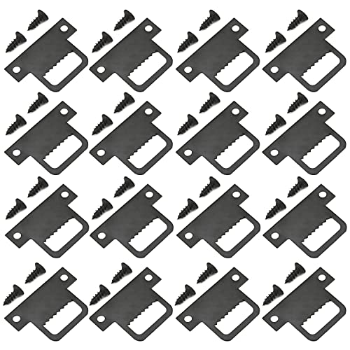 Image of MroMax 50PCS Sawtooth Picture Hangers Iron Picture Hangers 1.26 inch x 0.87 inch Double Hole Picture Frames Hangers for Hanging Clock Paintings Artwork Picture Frame Hook Photos Black