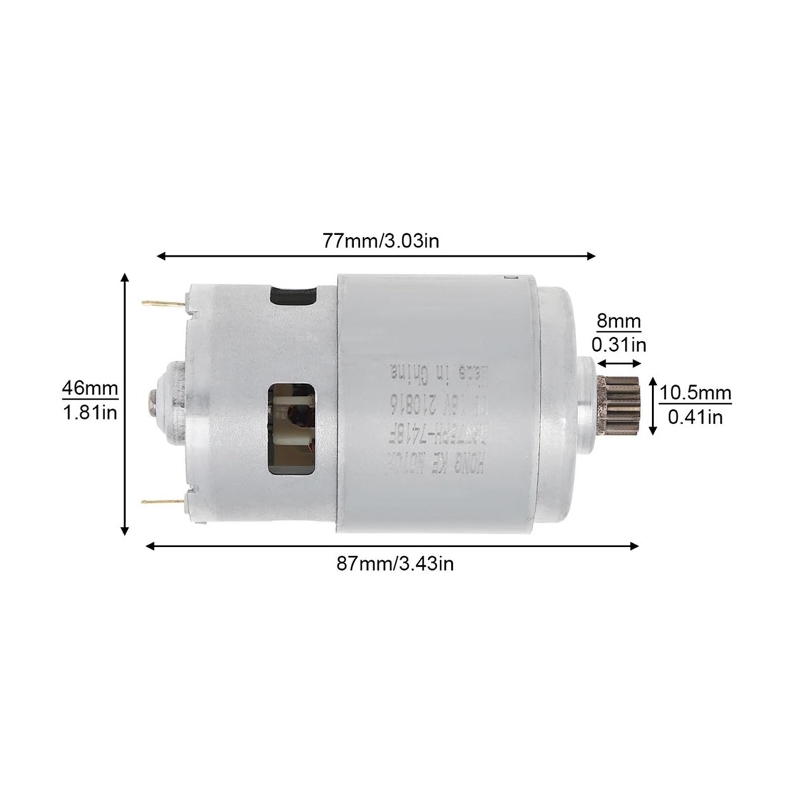 Moteur RS775 DC 11/16 dents 18V, scie alternative haute puissance, Micro moteur for sabre électrique, coupe à main, scie électrique au Lithium(16 Teeth)