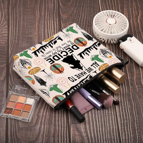PLITI Lord Rings Movie Inspired Gifts All We Have to Decide is What to Do with The Time that is Given Us Lord Rings Fans Makeup Bag (All we Decide bagU) - Image 3