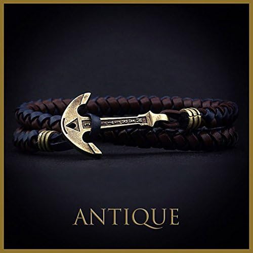 Brown and Blue Leather Anchor Bracelet, Mens Leather Bracelet, Leather Nautical Wrap Bracelet, Sea Bracelet, Bracelet for Man and Woman Jewelry, gifts for men, bracelet homme