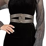 ★【Design croisé】-- La ceinture rétro est adoptée avec un design à rivets creux, le dos avec bande élastique et bouton peut mettre en valeur votre courbe, élargir votre taille de manière confortable.