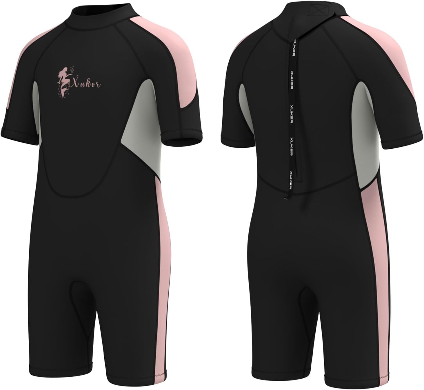 XUKER Kids Wetsuit for Boys Girls Toddles, 3mm Shorty Wetsuit Thermal Back Zip Diving Wetsuit Thermal Swimsuits