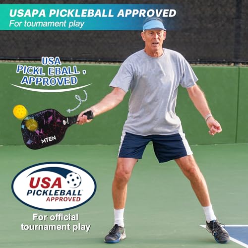 Image of MTEN Pickleball Paddles Set of 2 /4 /1, USAPA Approved Fiberglass Rackets