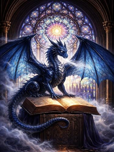 Ekuxom Diamond Art Kits for Adults-Dragon Diamond Painting12x16 Inch