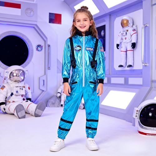 Disfraz astronauta para niños y niñas 8-9 años azul miniatura 6