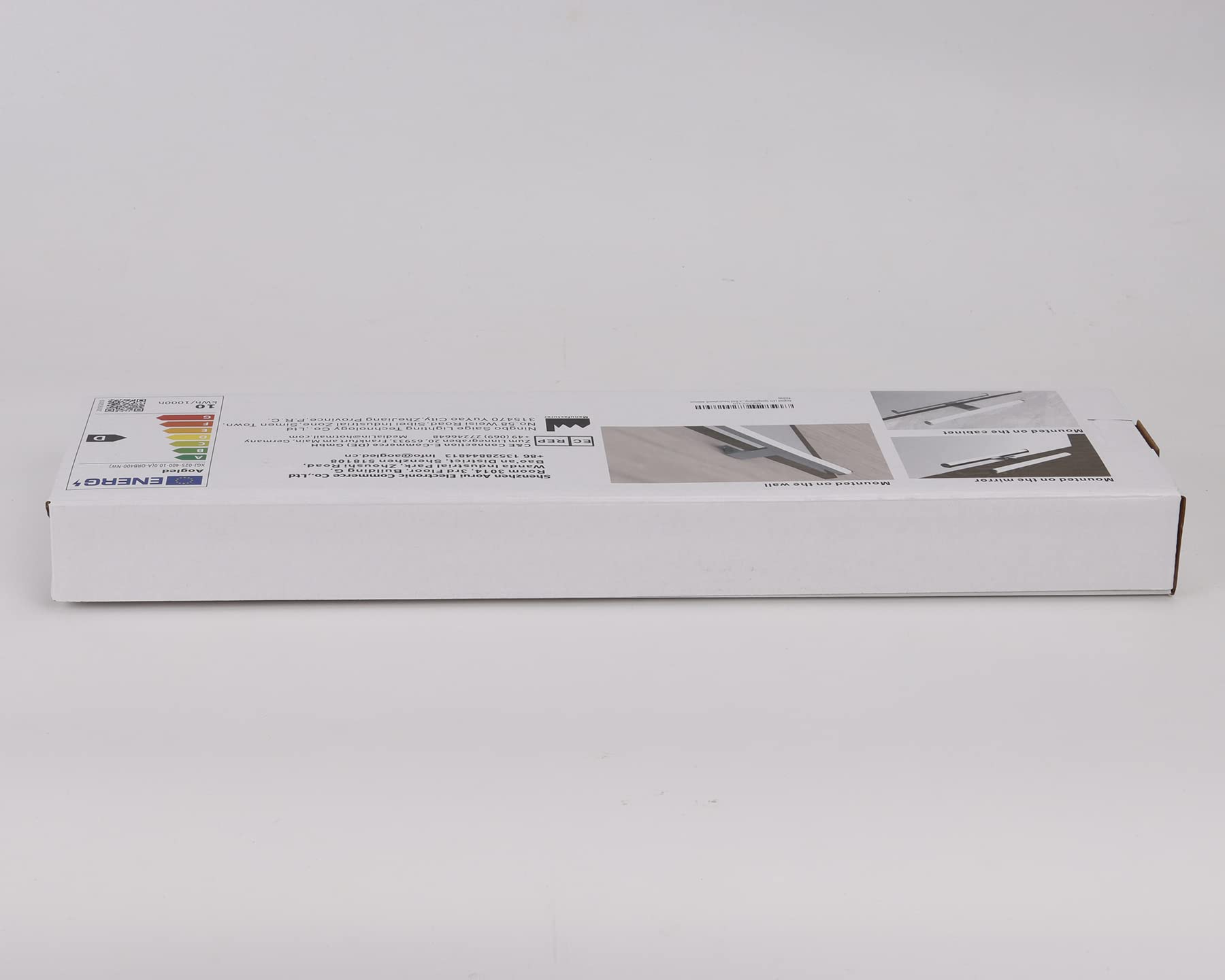 Lámpara de Espejo Baño 40 cm 10W 1200LM 230V Blanco Frío 4000K,IP44 Clase II Lámpara de Espejo de baño Delgada,Abrazadera en el Espejo/Gabinete/Iluminación de Pared