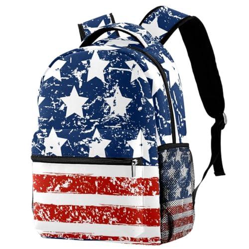 Sac à dos d'école pour adolescents avec motif USA Independence Day multicolore