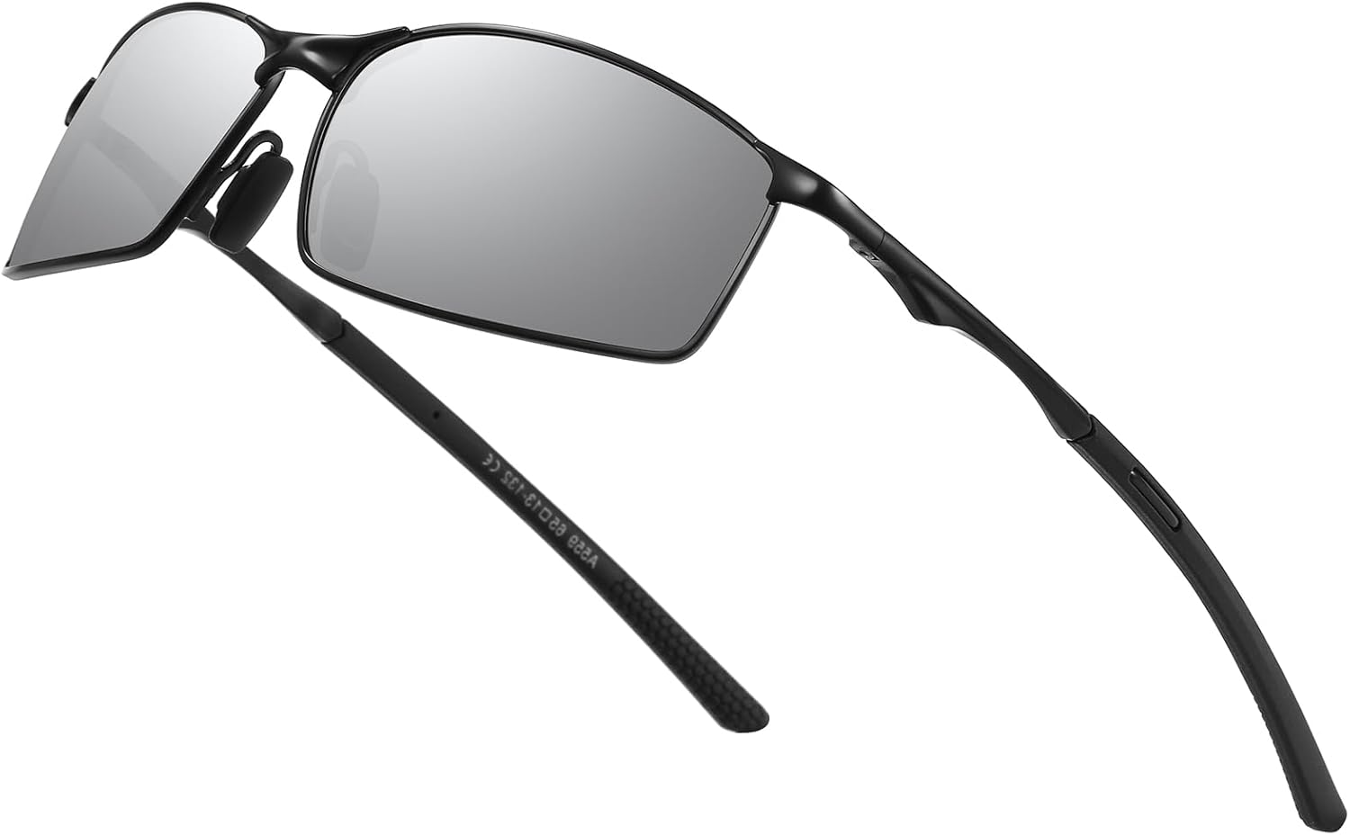 Men's Polarized Rectangular Sunglasses Ultra Lightweight Metal Frame Fishing Driving Glasses Classic Shades for Men