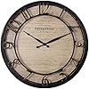 PresenTime & Co 13" Farmhouse Series Wall Clock, Quartz Movement, Shiplap Style,Raised 3D Arabic Numeral, Oil Rubbed Bronze