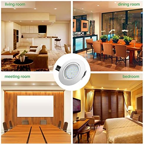 10x Recessed Ceiling Lights GU10, 5W 600LM Warm White 2700K, Round Metal Matte White Recessed Downlights 30° Swiveling with 5W Bulbs, Spotlights Ceiling Lights 220V-240V, (Hole Size:68mm-80mm)