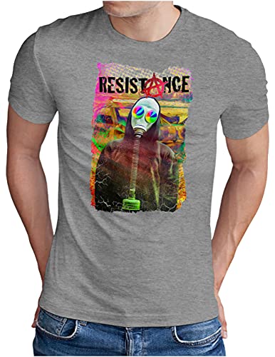 T-shirt OM3 Anarchy Resistance gris mélangé graphique imprimé