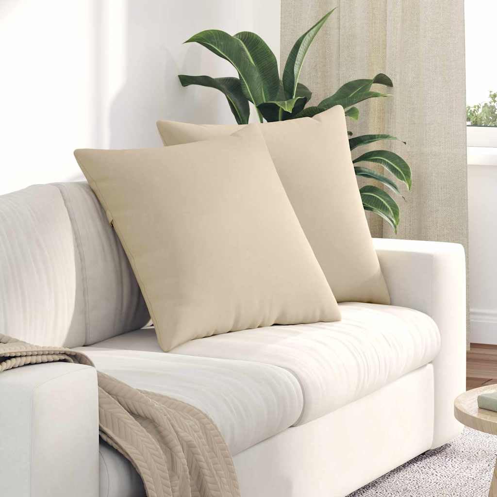 Coussin salon moderne 80 x 80 cm au design crème épuré avec finitions zippées discrètes
