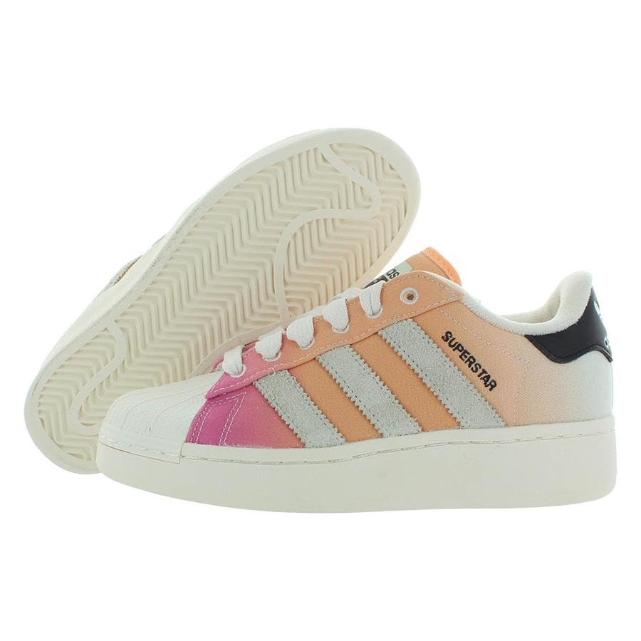 Image of adidas Superstar XLG Unisex Shoes Size 4.5, Color: Bliss Pink /Acid Orange /Cloud White