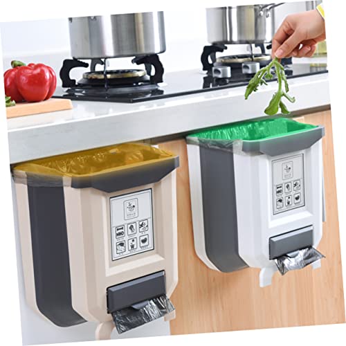 Caneca de basura rectangular colgante para cocina blanca miniatura 3