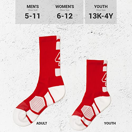 ChalkTalkSPORTS Custom Team Number Socks | Youth & Adult Athletic Performance Socks | Red | Choose Your Number - Thumbnail 6