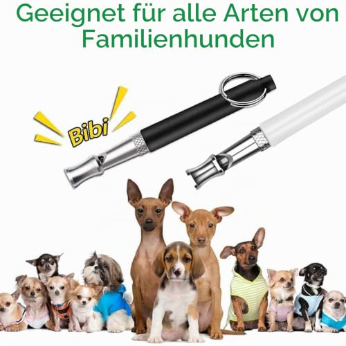 2 Stück Hundepfeife,Adjustable Hundepfeife Hochfrequenz Lautlos Pfeife Rückruf,Metall Erziehungshilfen Hundepfeife Rückruf,Hundetraining Hundepfeife Gegen Bellen,für Hundeausbildung(Schwarz,Weiß)