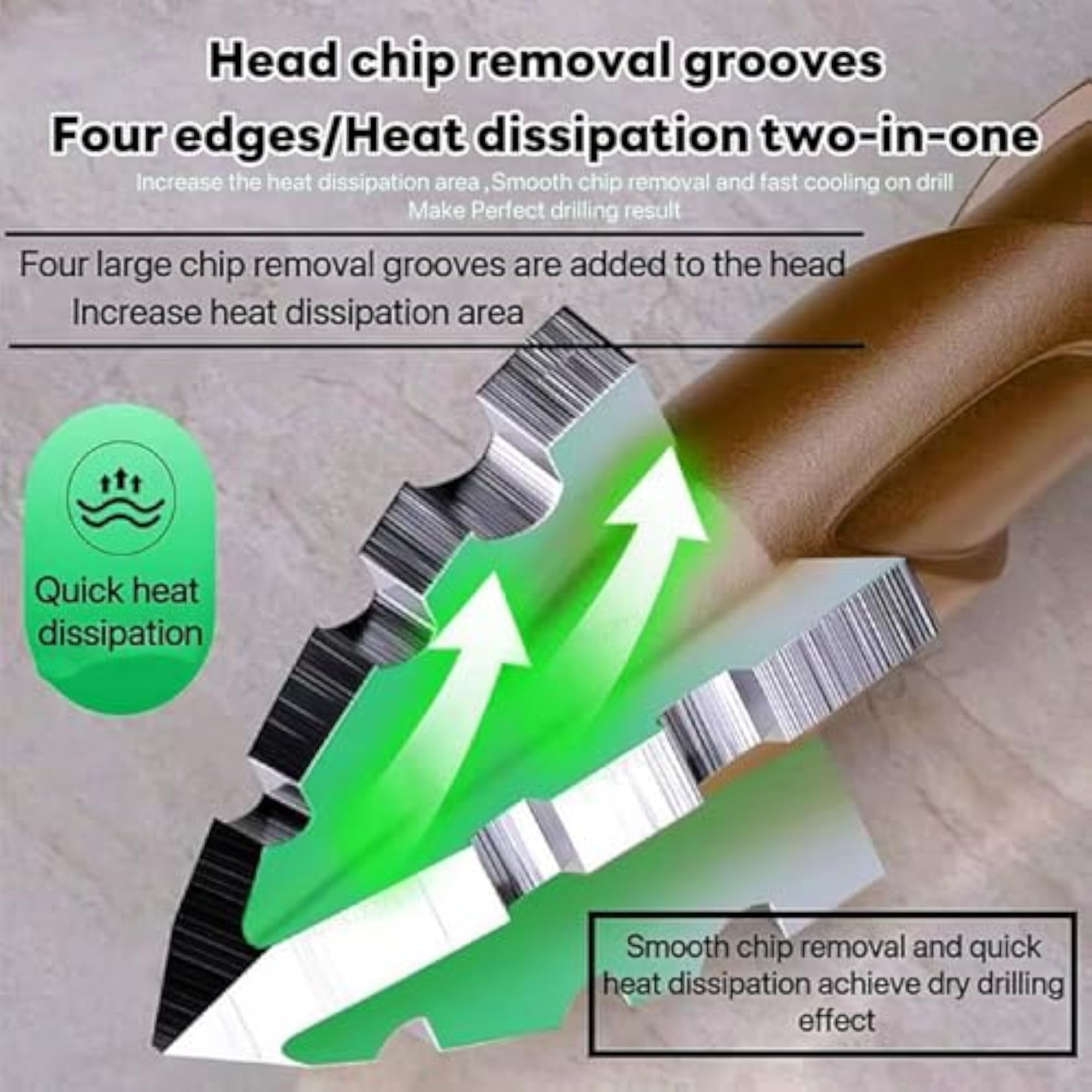 5-Pcs Hex Cross Sawtooth Tile Drill Bits Set