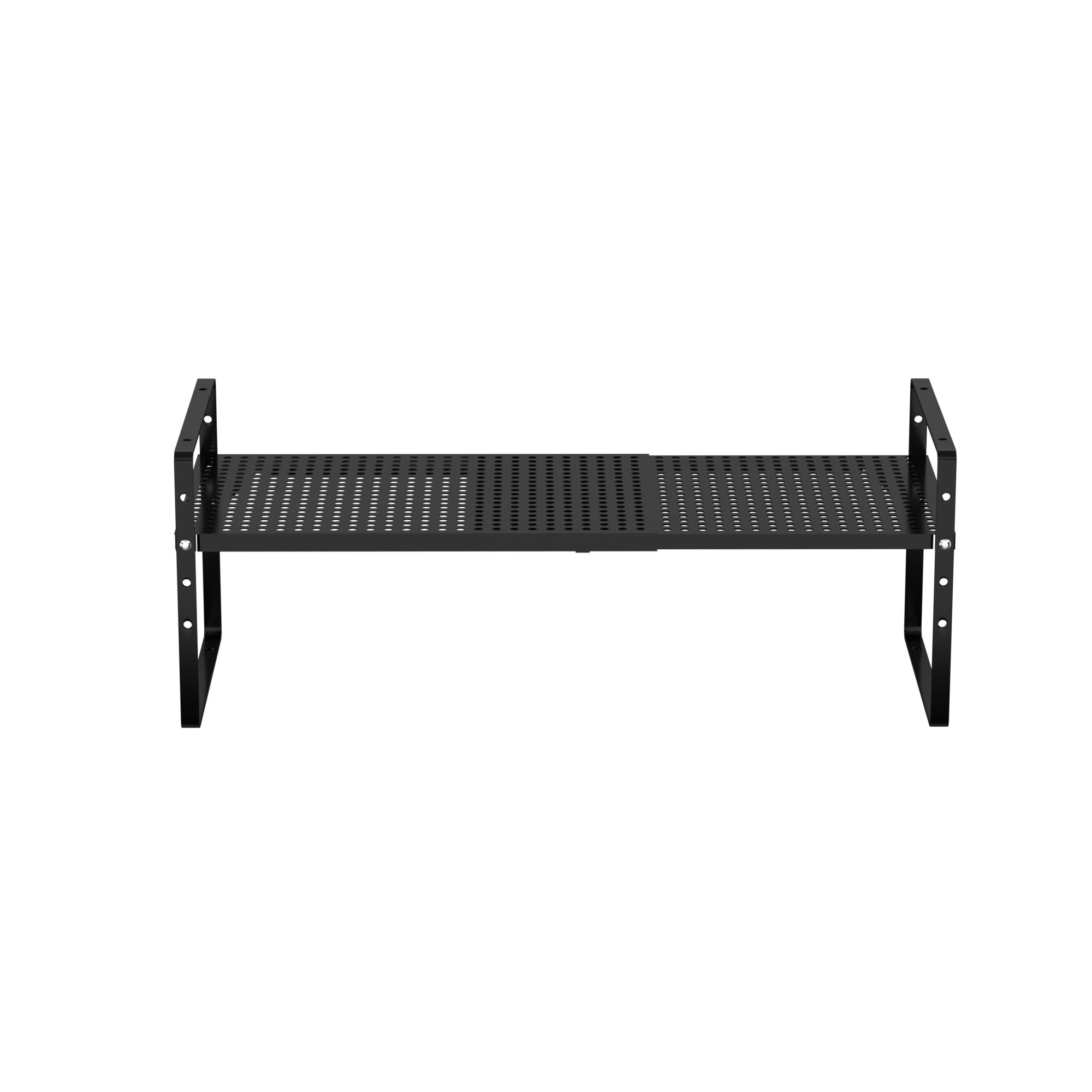 IPEGTOP 2er-Pack Großes ausziehbares Schrank-Aufbewahrungsregal, stapelbares Gewürzregal aus Stahl, höhenverstellbar – für Zuhause, Büro, Speisekammer, Garage, Arbeitsplatte (Schwarz)