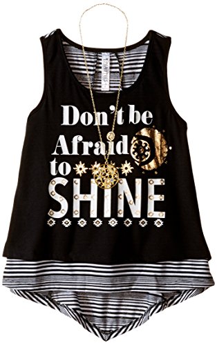 Beautees Girls' Screen Print Tee with Necklace