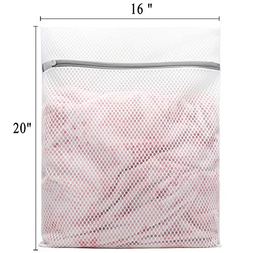 3Pcs Durable Honeycomb Mesh Laundry Bags for Delicates 16 x 20 Inches (3 Large)