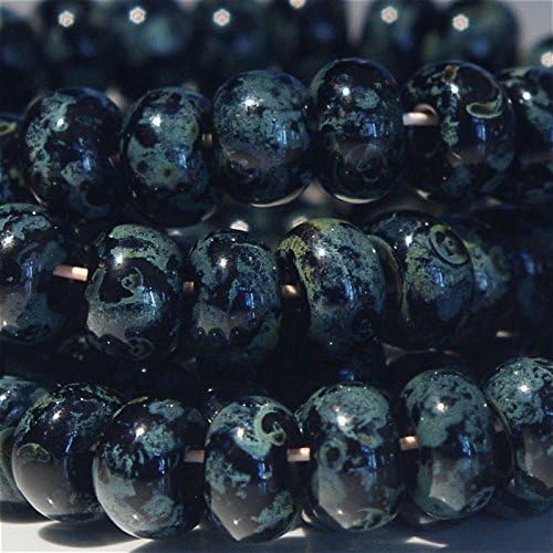 20 g Striped Aged Black Picasso Travertine 3/0 Czech Glass Seed Beads