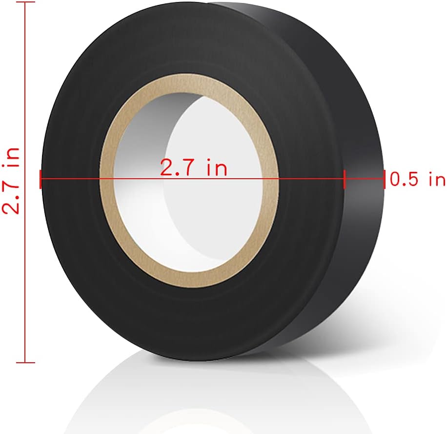 One-Day Sale: Up to 40% Off Black Electrical Tape 6 Pack Each Roll 0.6 x 50' - Viaky High End Industrial Grade - Rated to 176 Degrees & 600 Volts - Vinyl Insulating Backing - Perfect for Electric Wiring Projects