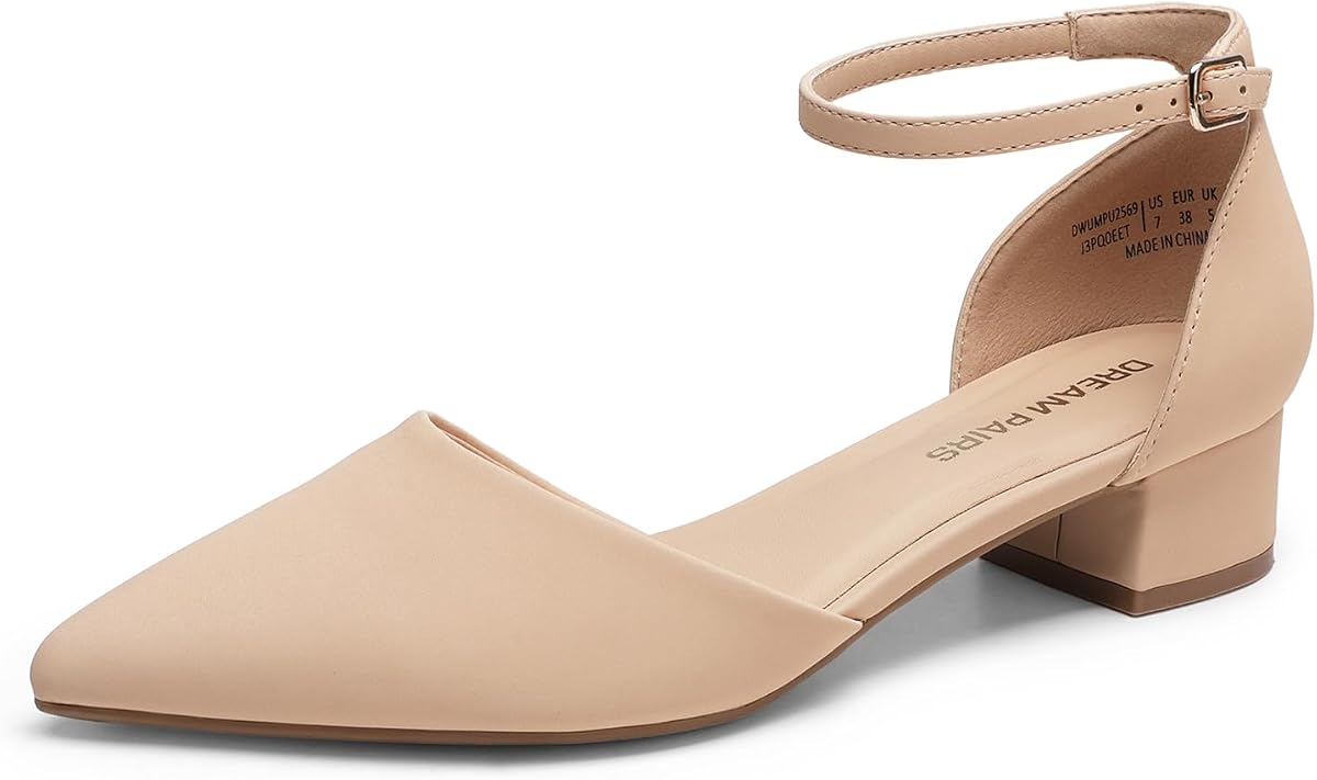 Women's Low Heel Pointed Toe Dress Pumps