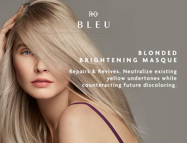 R+Co BLEU Blonded Brightening Masque – Repairs and Revives Dull, Yellowed Blondes, Hydrates, Neutralizes Yellow Undertones, Restores Shine, Adds Strength, 5 oz - Image 3