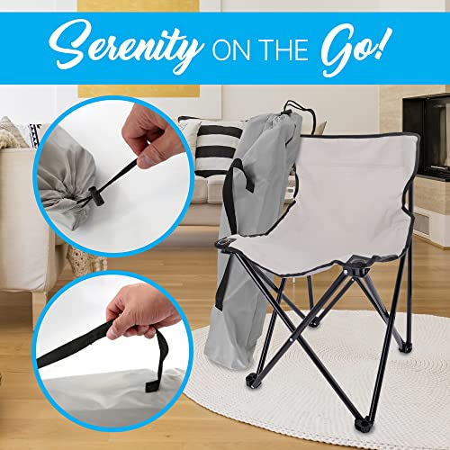 Serenelife Compact Folding Chair For Personal Home Sauna, Compatible Models: Slisau35Bk, Slisau30Bk, Slisau35Gry, Slisau60Bk, Slisau60Gry, Slisau40Bk Slisau20Bk/20Sl, Slisau10Gry/10Bk/10Sl, Gray #TOP6