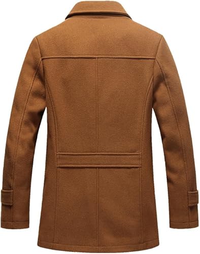 Miniatura 2 de Lavnis Abrigos de lana de invierno para hombre, chaqueta de gabardina de un solo botonadura
