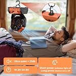 Camping Fan - 20000mAh Battery Powered Fan Rechargeable with LED Lantern - Portable Outdoor Tent Fans with Hanging Hook 4 Speeds Wind Remote Control, Black and Orange - Image 4