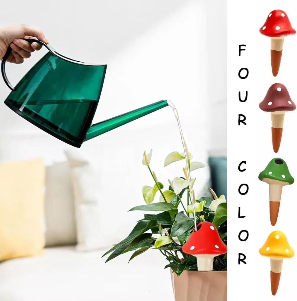 Self Watering Spikes, Mushroom Shaped Plant Watering Irrigation, Slow Release Self Water Planter Insert, Terracotta Water Device Garden Waterer for Indoor Outdoor Plant